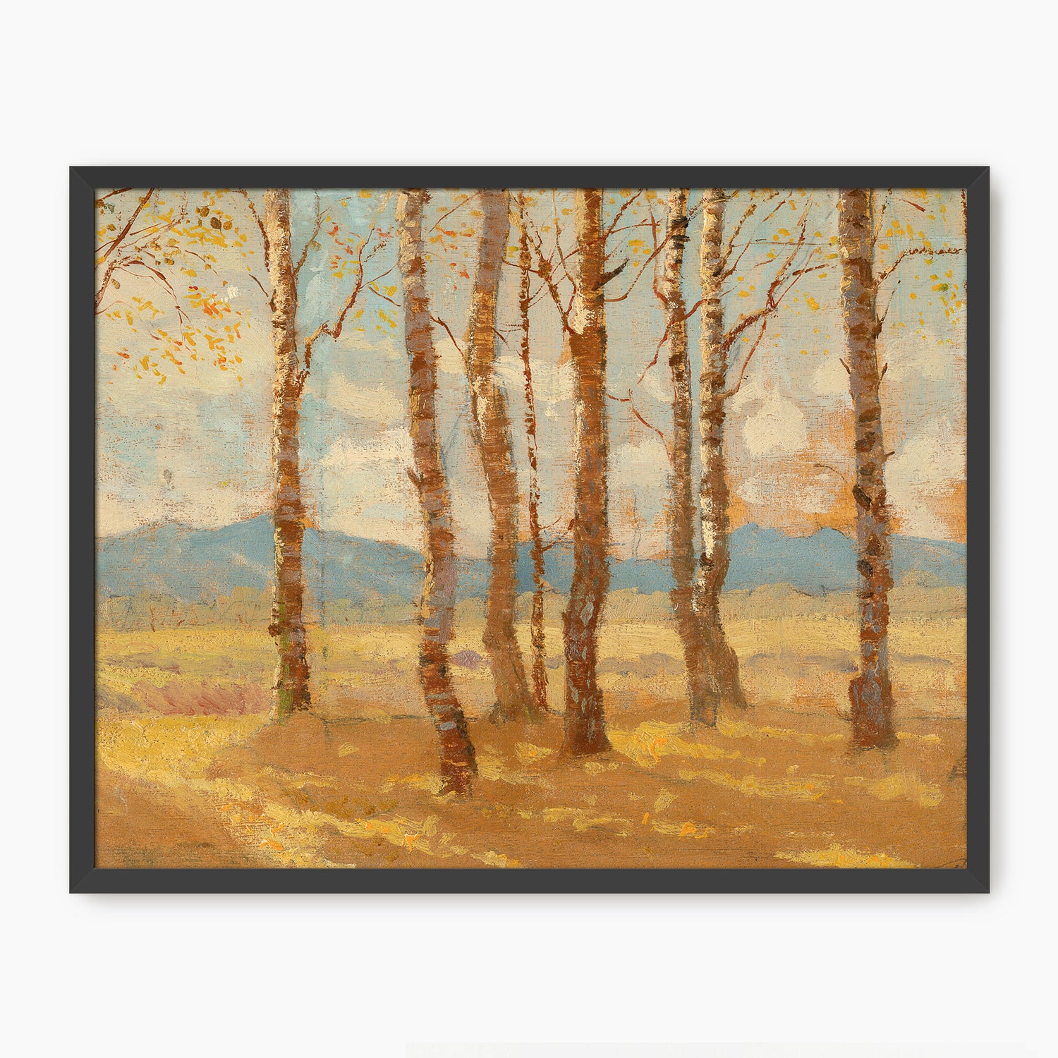 Birches in Autumn - Sage and Rose Prints