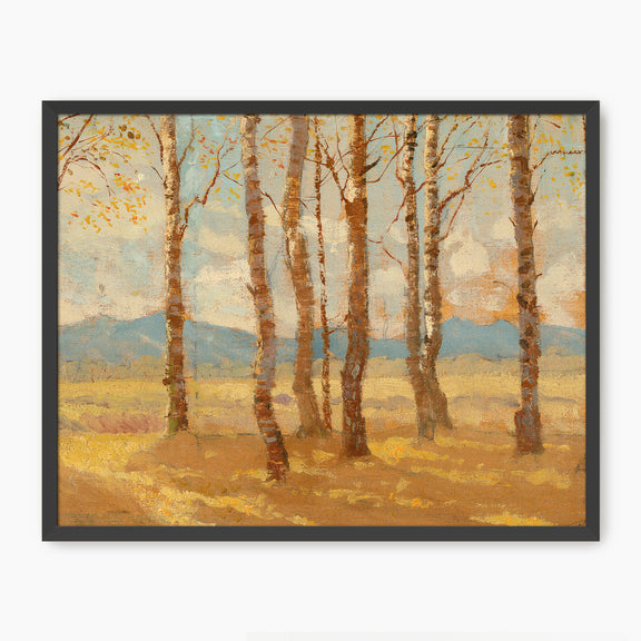 Birches in Autumn - Sage and Rose Prints