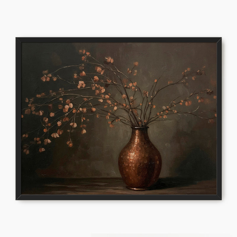 AK-44-Moody Wabi Sabi Copper Vase - Sage and Rose Prints