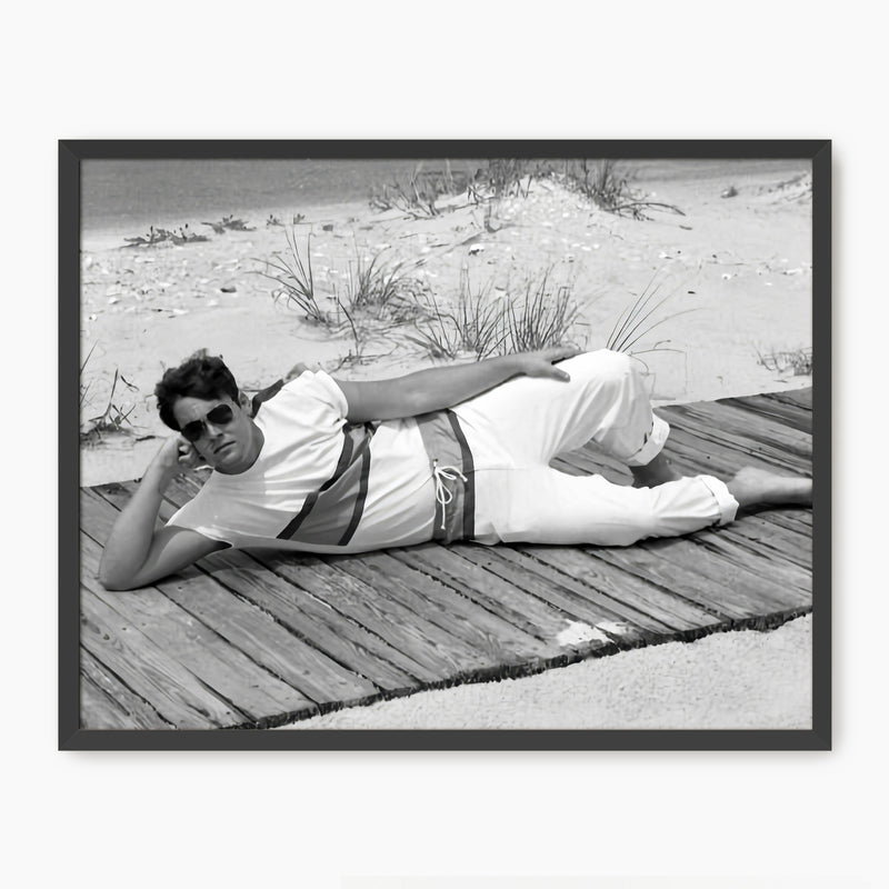 Lounging on the Beach Old Photograph - Sage and Rose Prints