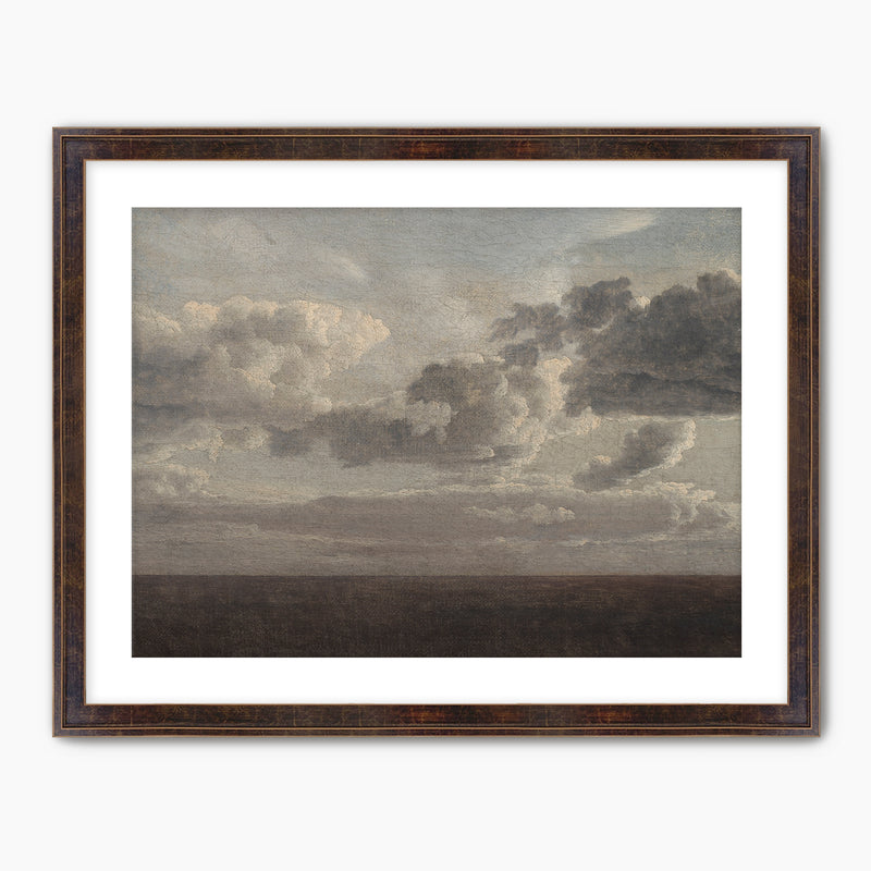 AK-49- Vintage Old Masters Cloudy Sky Landscape - Sage and Rose Prints
