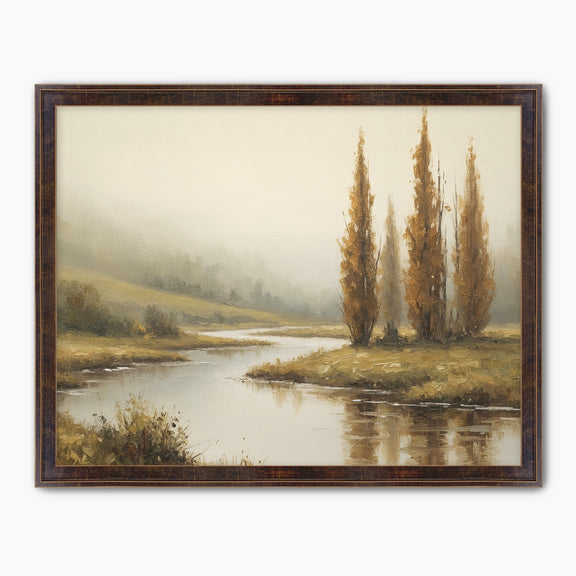Tall Trees by a Peaceful River - Sage and Rose Prints