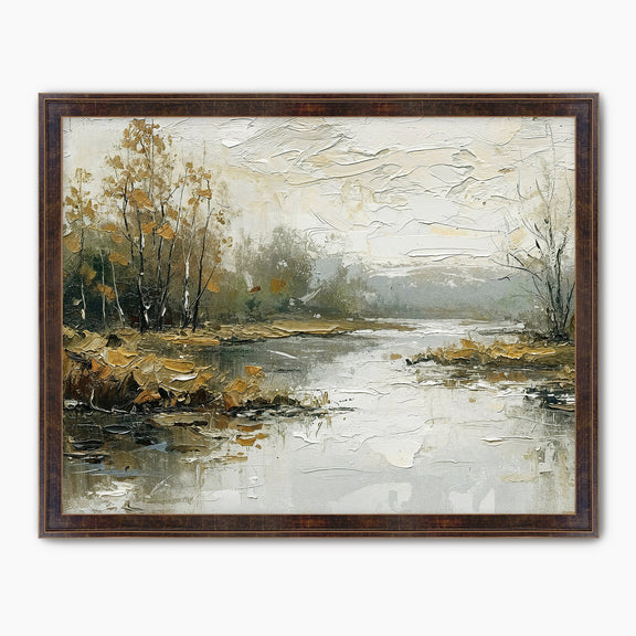 Moody Impressionist Marsh Painting Print - Sage and Rose Prints
