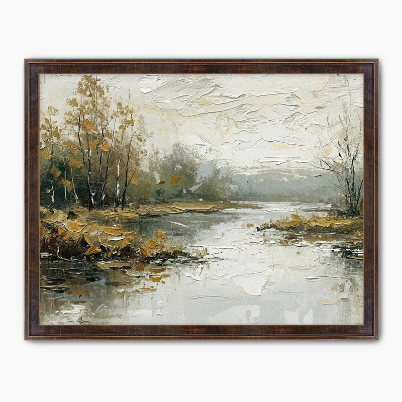 Moody Impressionist Marsh Painting Print - Sage and Rose Prints