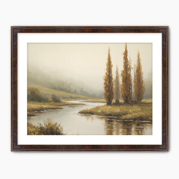 58 - Fall Trees by a Peaceful River - Sage and Rose Prints