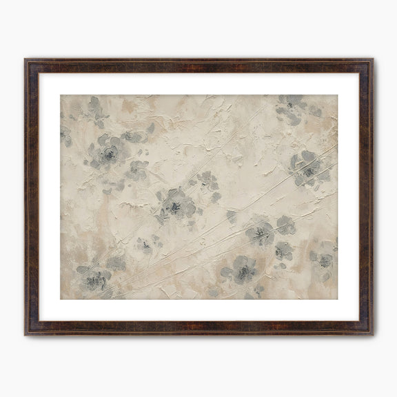 AK-50- Abstract Textured Flower Painting Print - Sage and Rose Prints