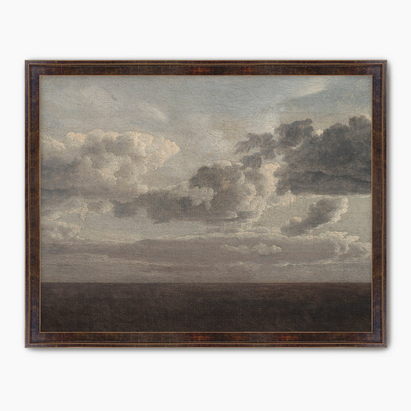 Vintage Old Masters Cloudy Sky Landscape - Sage and Rose Prints