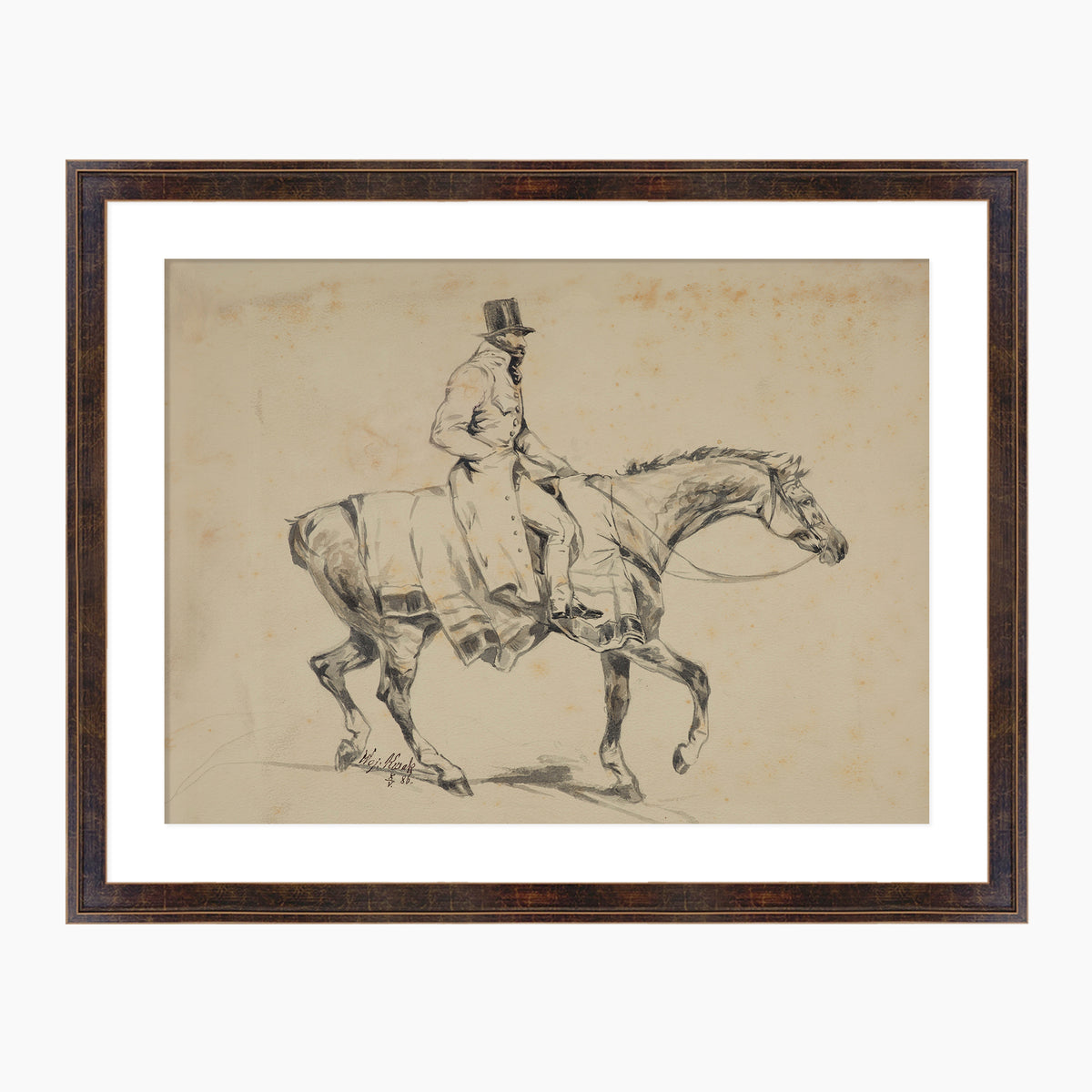 Vintage Horse and Rider Illustration