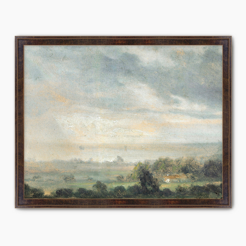Vintage Old Masters Sky Painting - Sage and Rose Prints