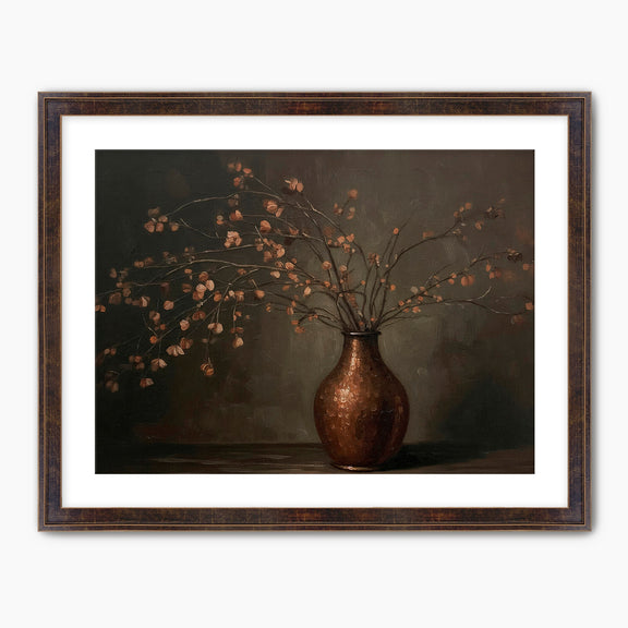 AK-44-Moody Wabi Sabi Copper Vase - Sage and Rose Prints