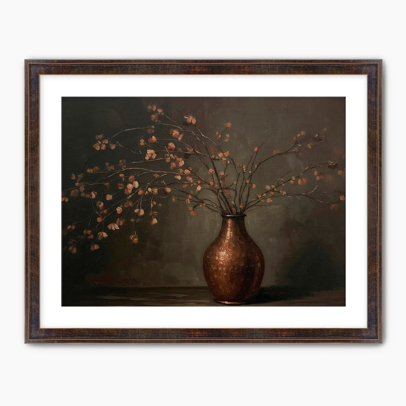 AK-44-Moody Wabi Sabi Copper Vase - Sage and Rose Prints