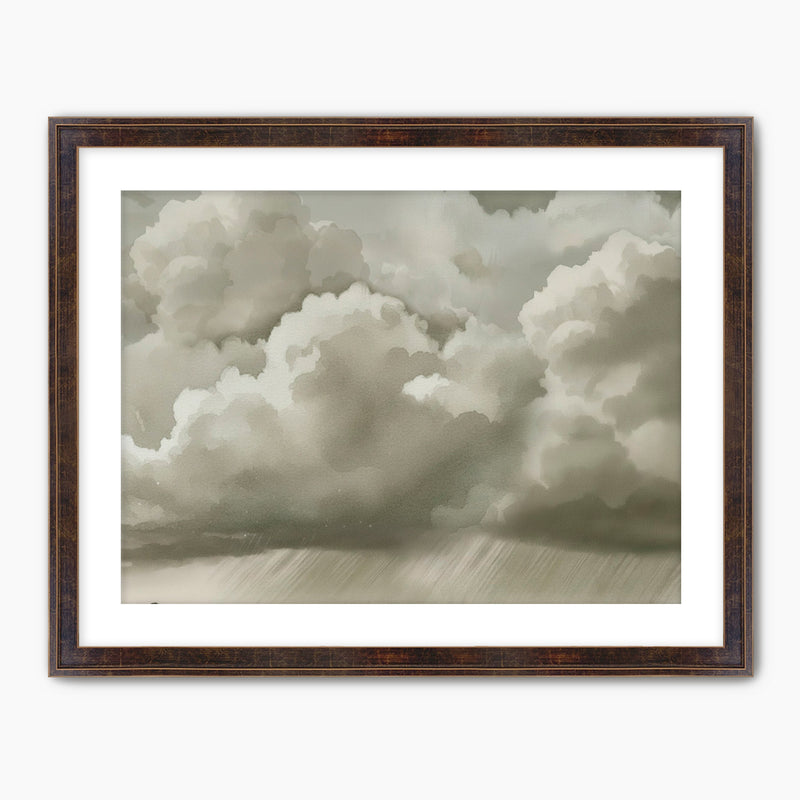 42-Rain Clouds on the Horizon Watercolor - Sage and Rose Prints