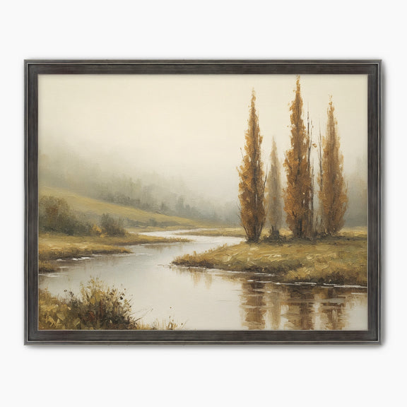 Tall Trees by a Peaceful River - Sage and Rose Prints