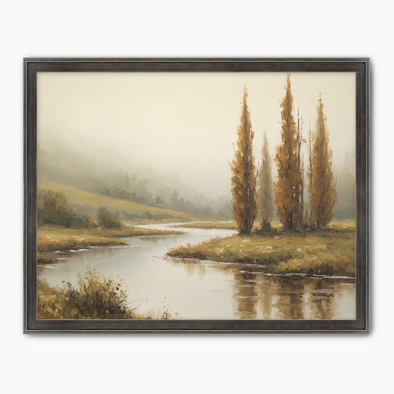 Tall Trees by a Peaceful River - Sage and Rose Prints