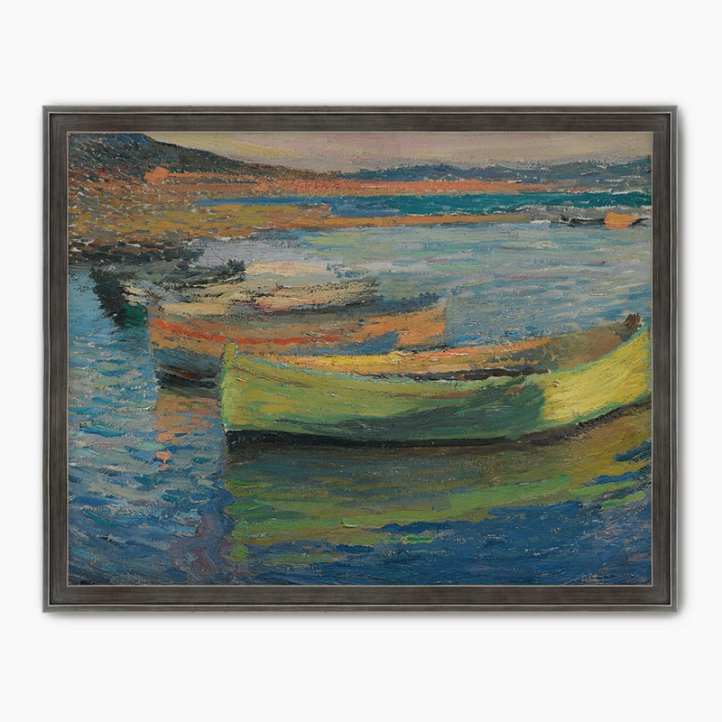 Impressionist Row Boats - Sage and Rose Prints