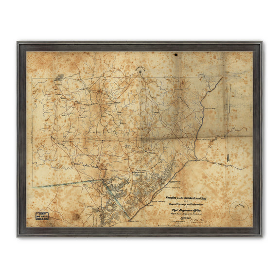 Historic Sepia Map of Cobb County, Georgia - Sage and Rose Prints