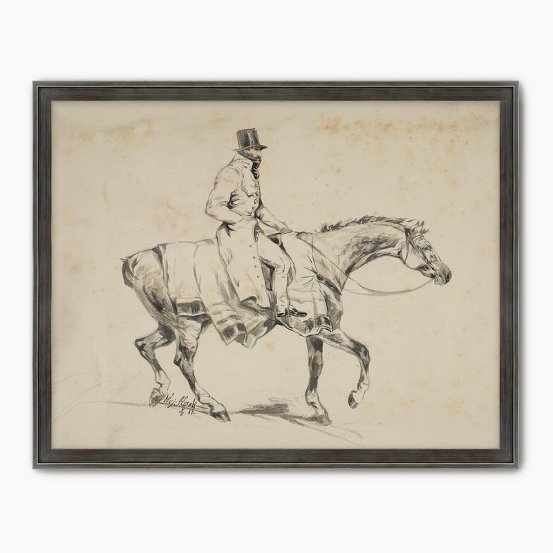 Vintage Horse and Rider Illustration