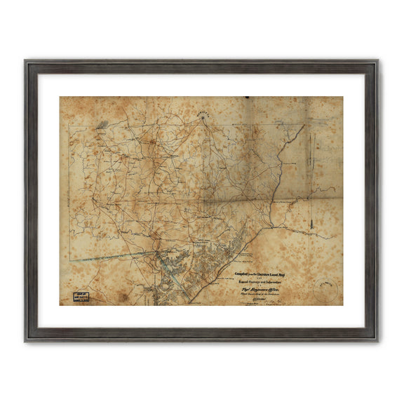 Historic Sepia Map of Cobb County, Georgia - Sage and Rose Prints