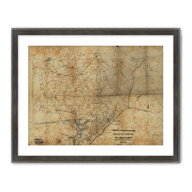 Historic Sepia Map of Cobb County, Georgia - Sage and Rose Prints