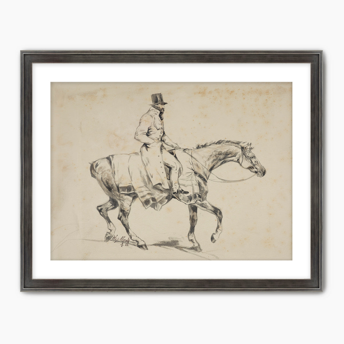 Vintage Horse and Rider Illustration