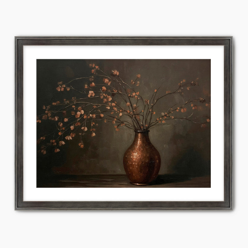 AK-44-Moody Wabi Sabi Copper Vase - Sage and Rose Prints