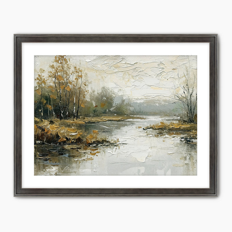 43 Moody Impressionist Marsh Painting Print - Sage and Rose Prints