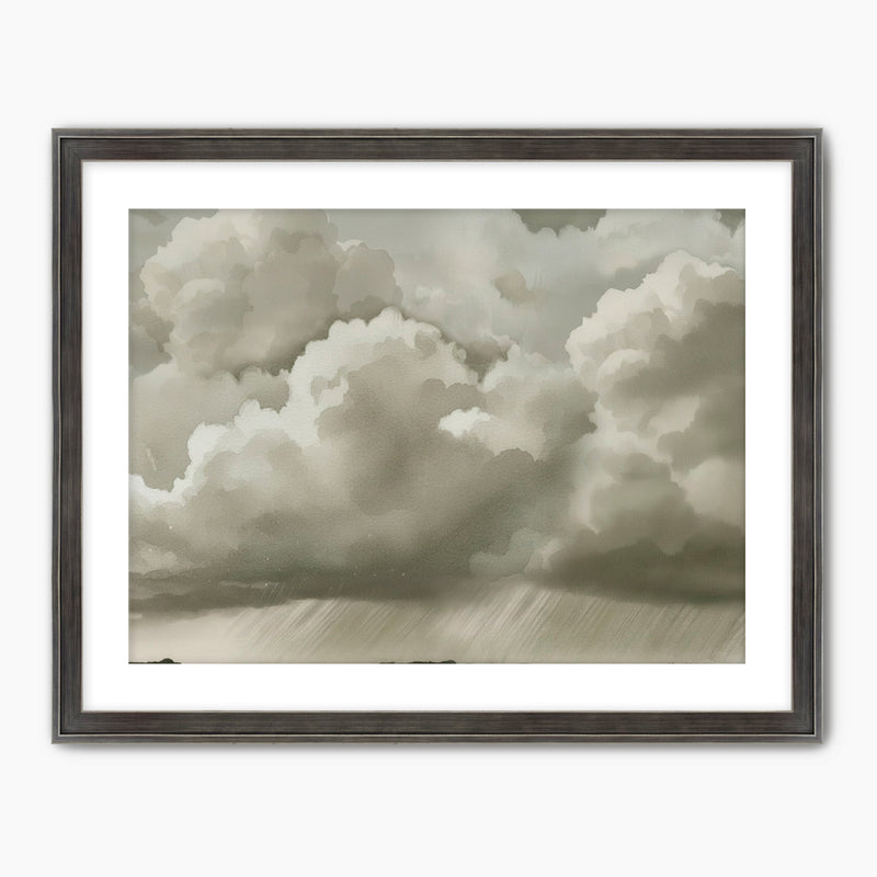 42-Rain Clouds on the Horizon Watercolor - Sage and Rose Prints