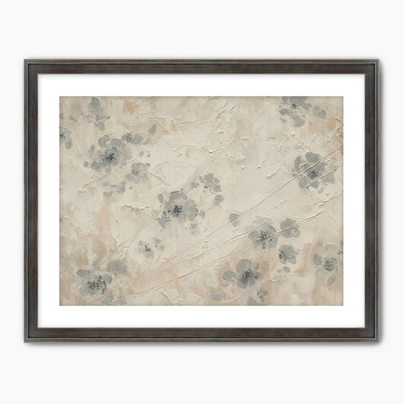 AK-50- Abstract Textured Flower Painting Print - Sage and Rose Prints