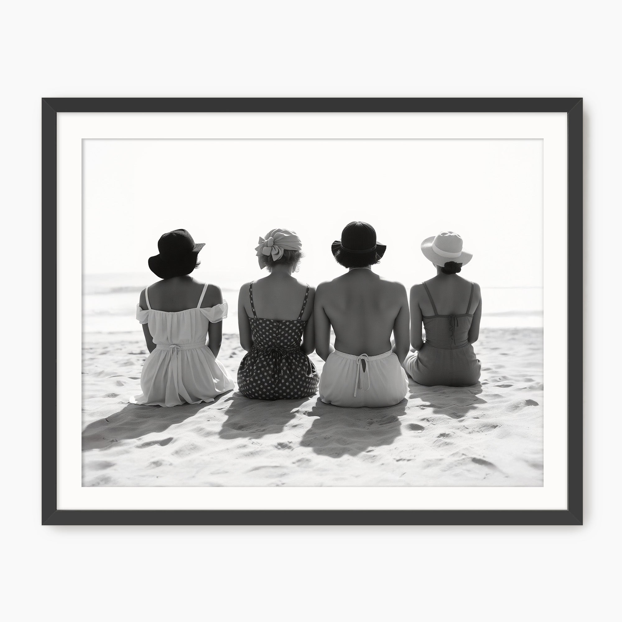 Retro Black and White Beach Photo - 9-Piece Gallery Wall – Sage