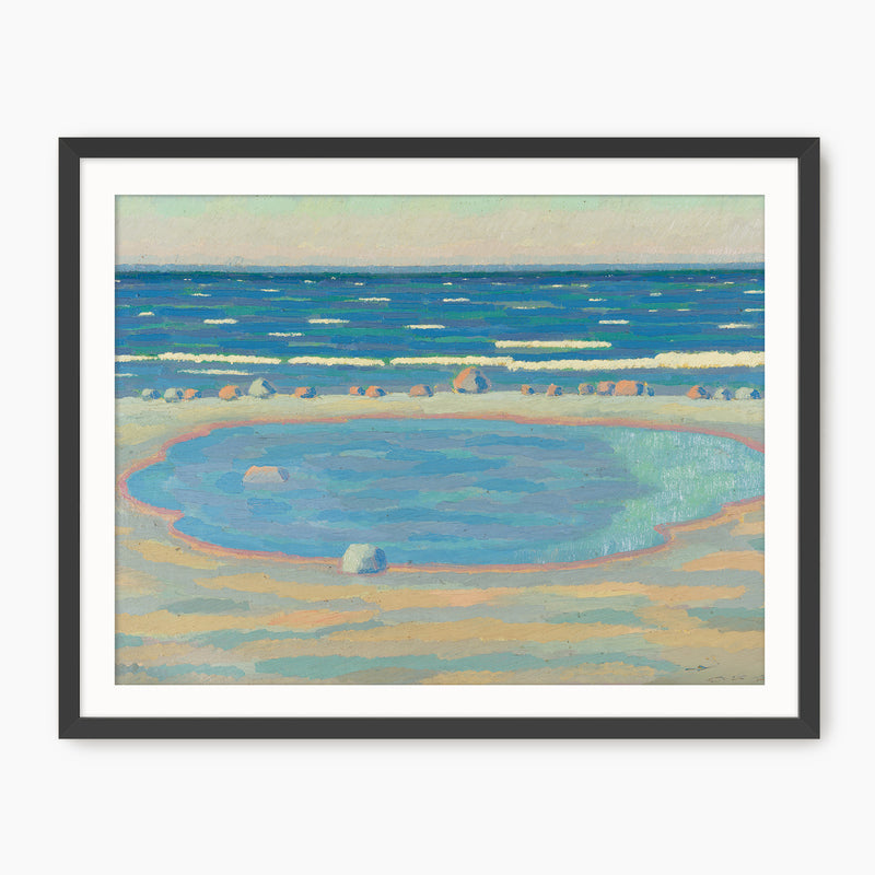 Teal Impressionist Beach Print - Sage and Rose Prints