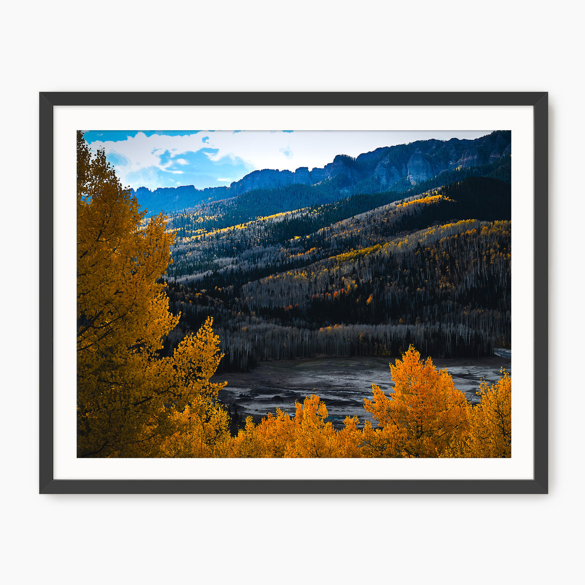 Burnt Orange and Royal Blue Colorado Mountain Photography