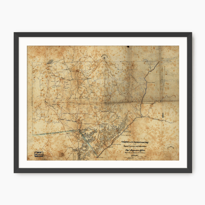 Historic Sepia Map of Cobb County, Georgia - Sage and Rose Prints