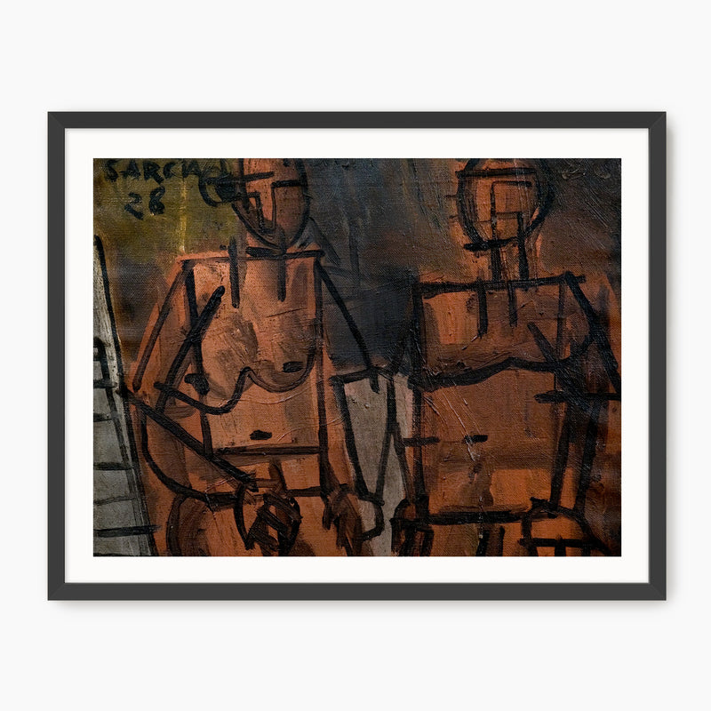 Dark Modern Abstract Portraits - Sage and Rose Prints