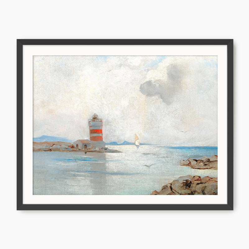 Vintage Lighthouse Watercolor Print - Sage and Rose Prints