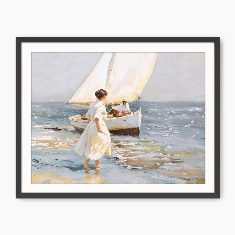 Impressionist Sailboat Painting Print - Sage and Rose Prints