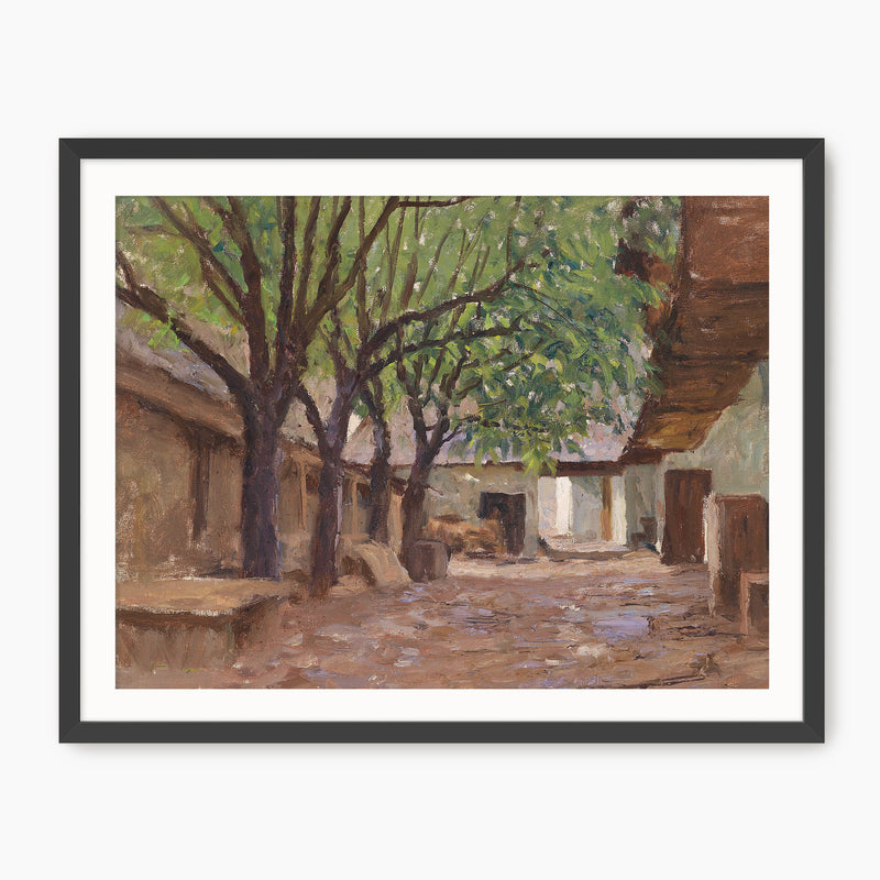 Peaceful Courtyard in Earth Tones - Sage and Rose Prints