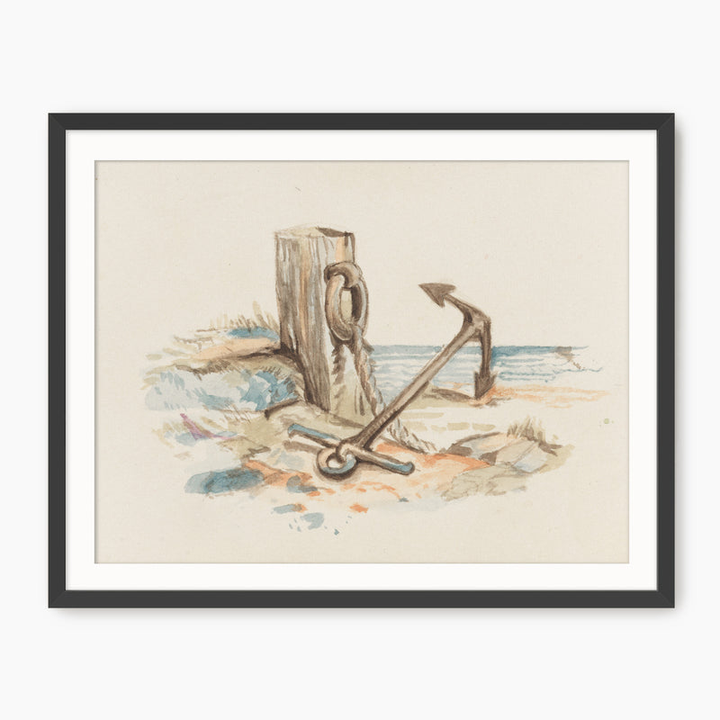 Seaside Anchor Watercolor Print - Sage and Rose Prints