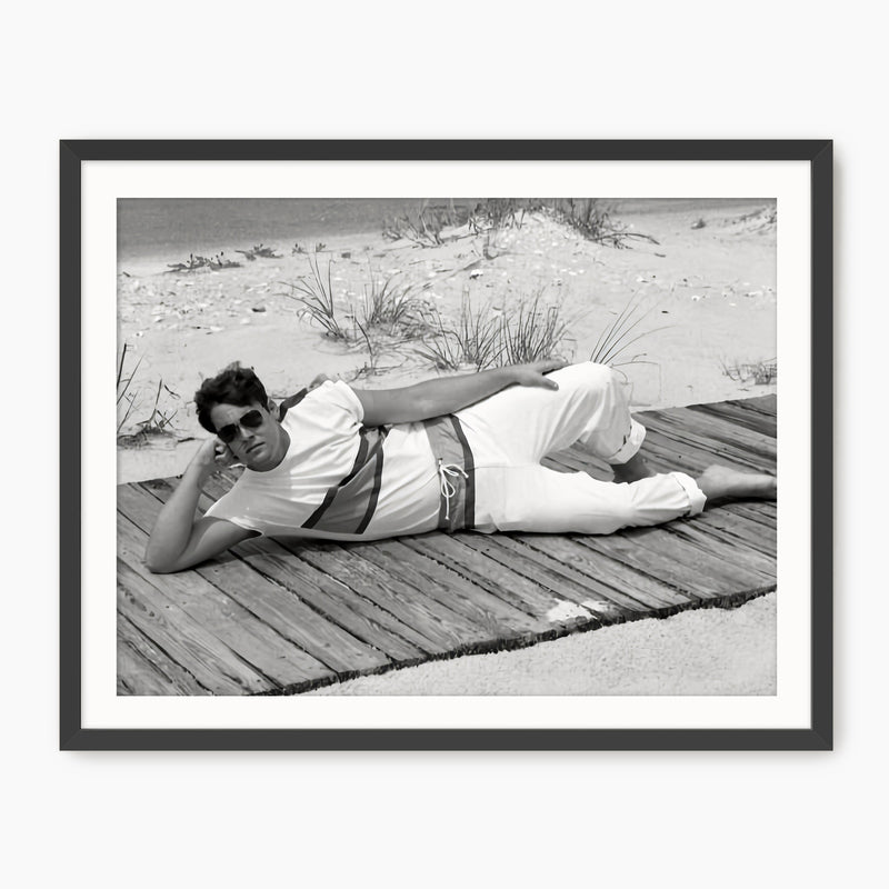 Lounging on the Beach Old Photograph - Sage and Rose Prints