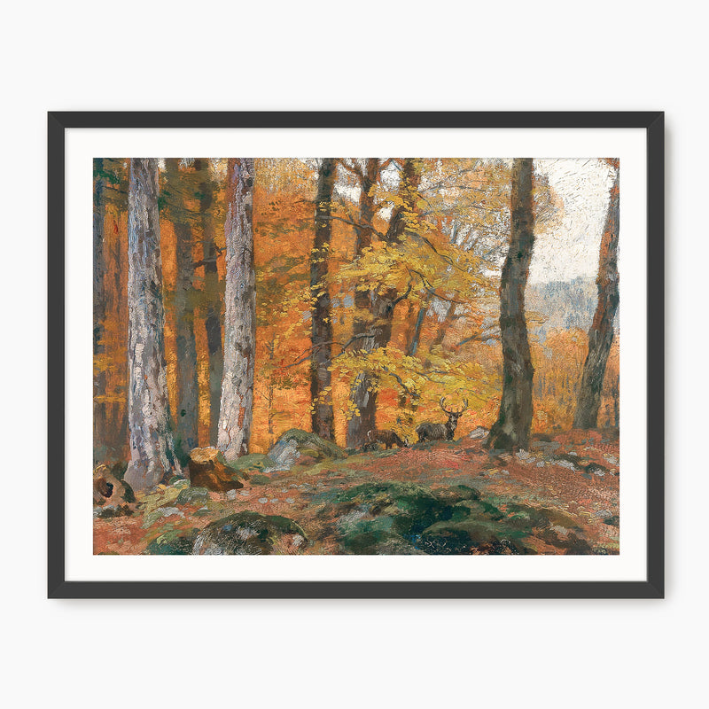 Forest Glade with Deer - Sage and Rose Prints