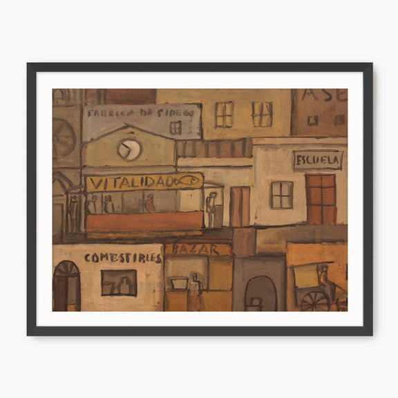 Terracotta Geometric Urban Landscape - Sage and Rose Prints