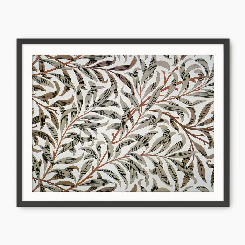 Olive Green Leaves Pattern Print - Sage and Rose Prints