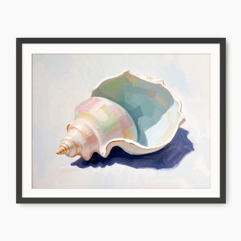 Pastel Conch Shell Painting Print - Sage and Rose Prints