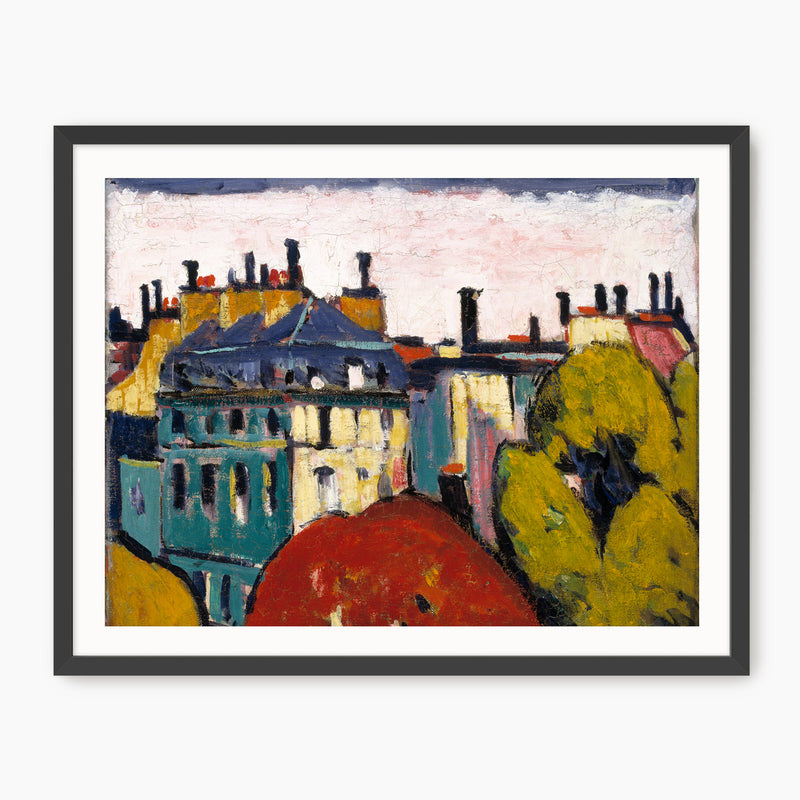 Vibrant French Village Painting - Sage and Rose Prints