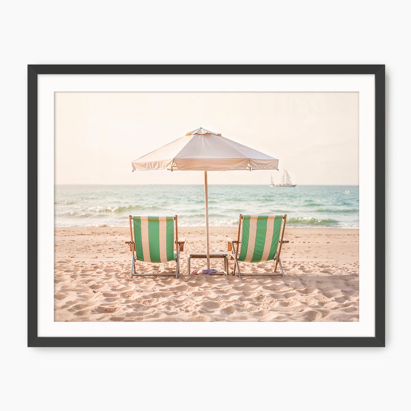 Sepia Beach Chairs - Sage and Rose Prints