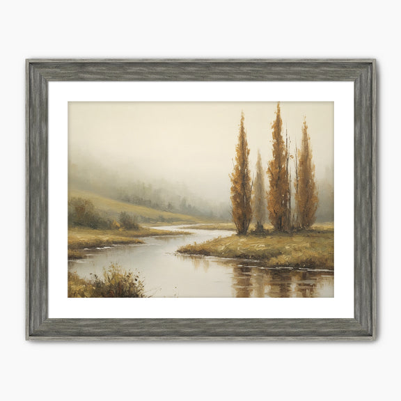 58 - Fall Trees by a Peaceful River - Sage and Rose Prints