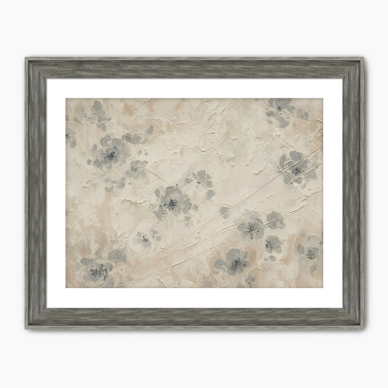 AK-50- Abstract Textured Flower Painting Print - Sage and Rose Prints