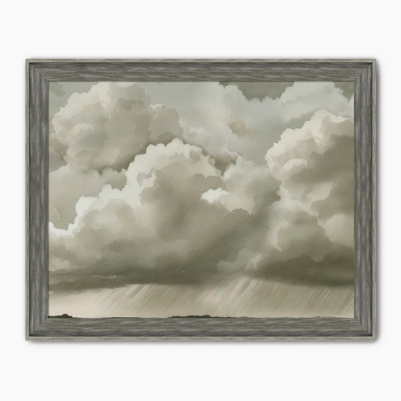 Rain Clouds on the Horizon Watercolor - Sage and Rose Prints