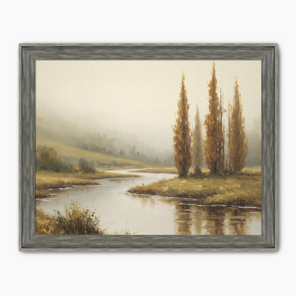 Tall Trees by a Peaceful River - Sage and Rose Prints
