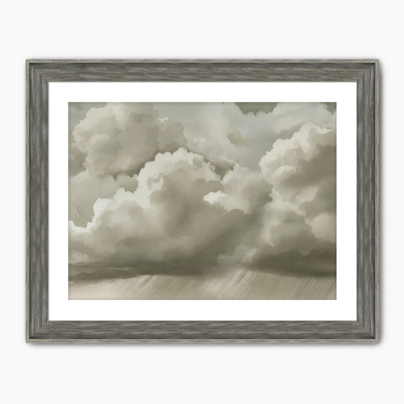 42-Rain Clouds on the Horizon Watercolor - Sage and Rose Prints