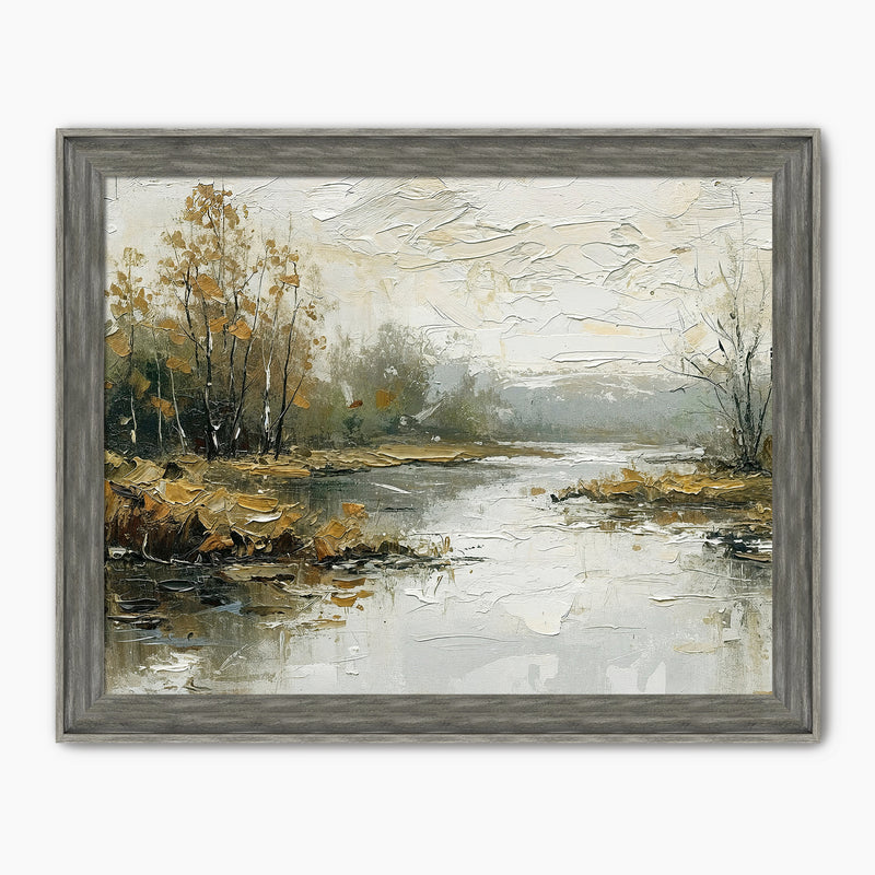 Moody Impressionist Marsh Painting Print - Sage and Rose Prints